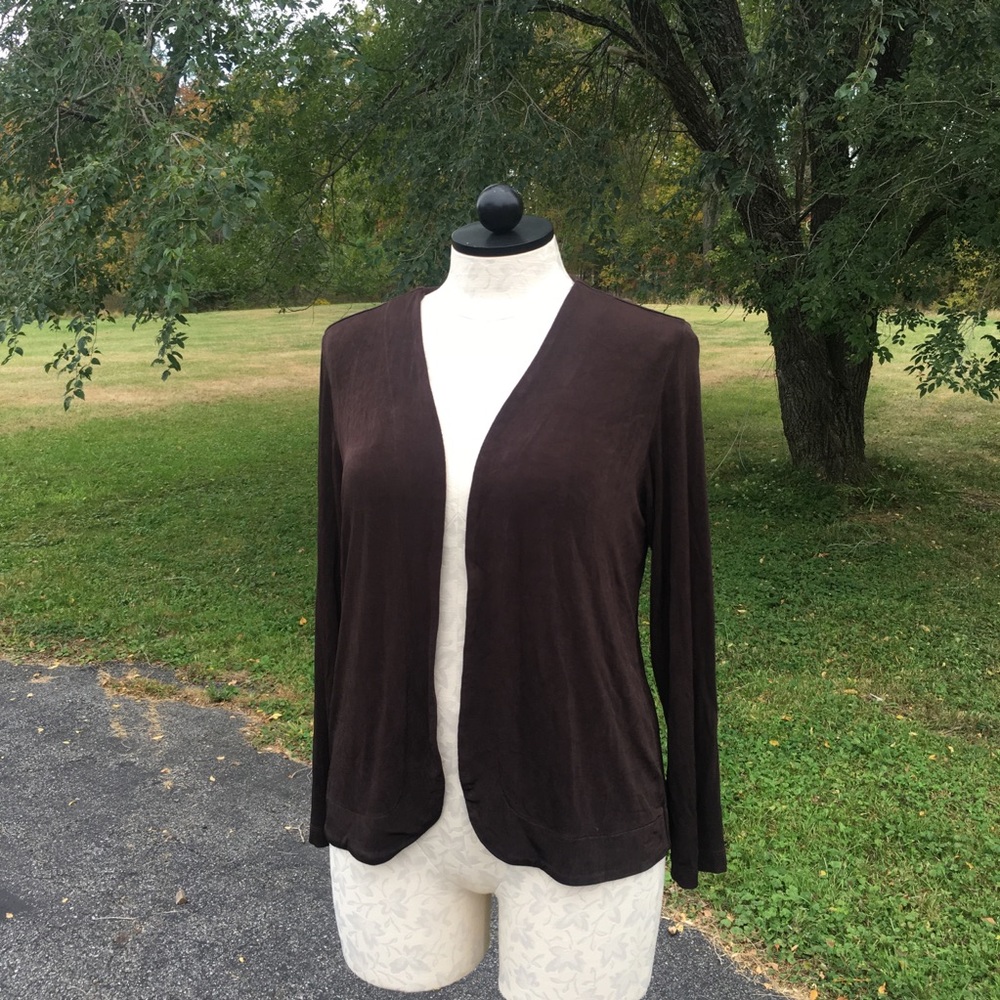 Brown liquid Knit non wrinkle Travel fabric blazer workwear